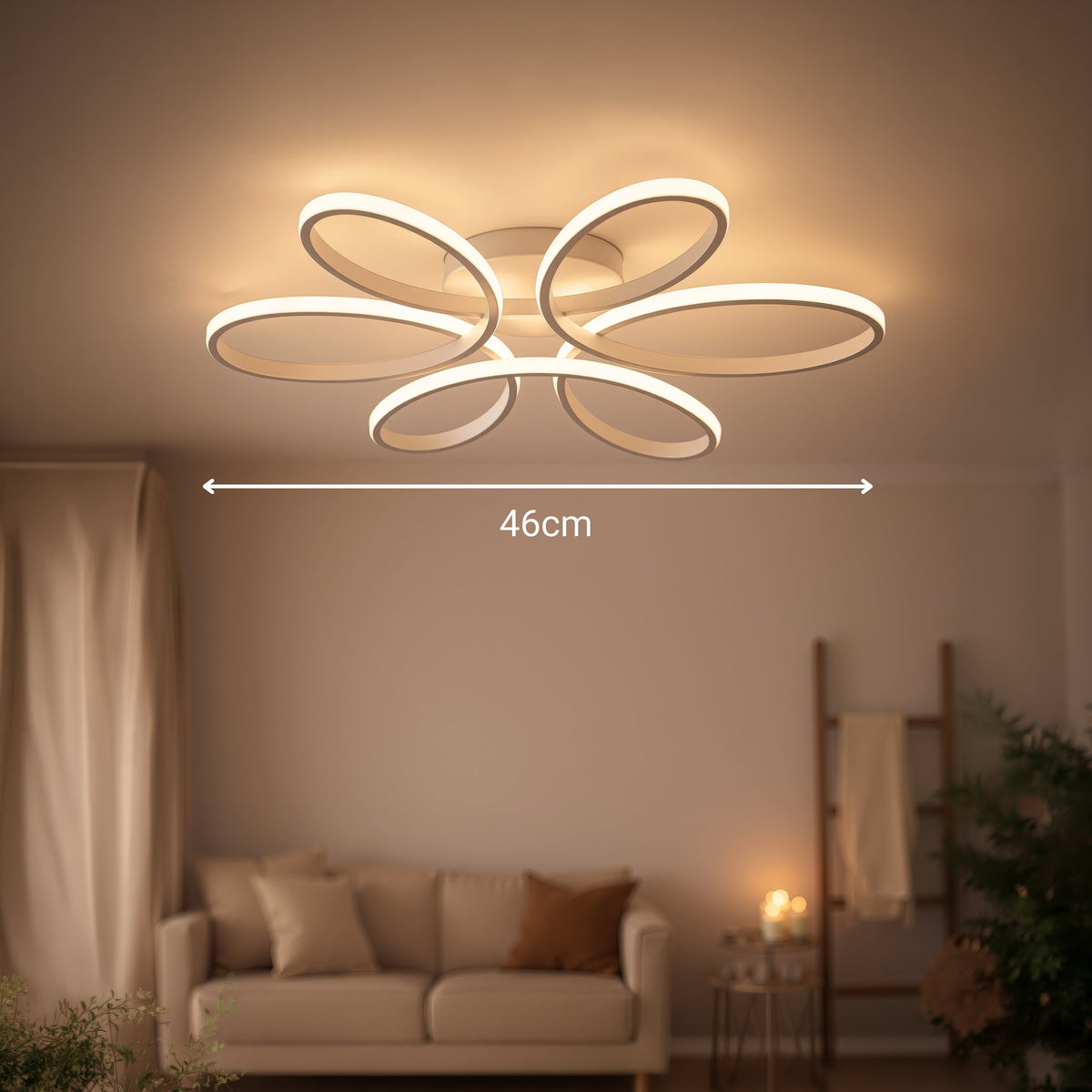 Lustra LED cu telecomanda ELIZA, 63W, lumina Rece/Calda/Neutra, Dimabila, Alb, imaginea 3