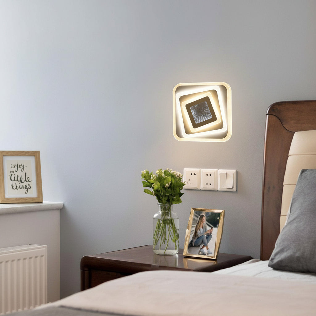 Lustra LED NEXA 3D 46W, Patrata, lumina Rece/Calda/Neutra , Alb, imaginea 6