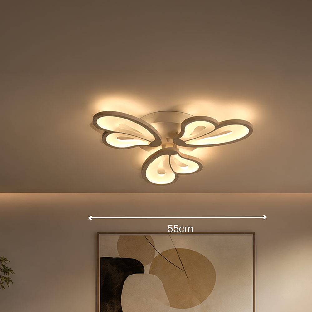 Lustra LED cu telecomanda BLOSSOM 40W, 3 Petale, lumina Rece/Calda/Neutra, Dimabila, Alb, imaginea 11