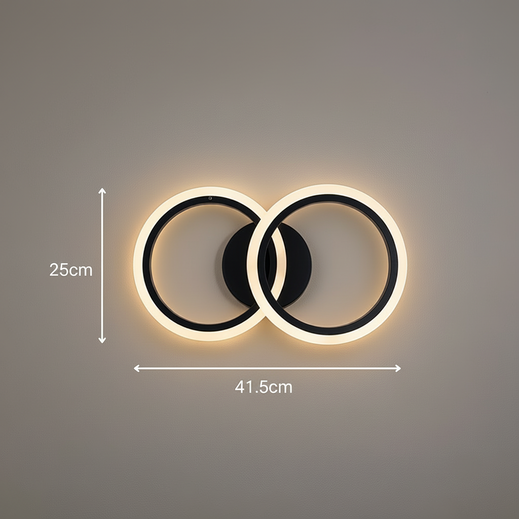 Lustra LED cu telecomanda BETTY 27W, 2 Cercuri, lumina Rece/Calda/Neutra, Dimabila, Negru, imaginea 7