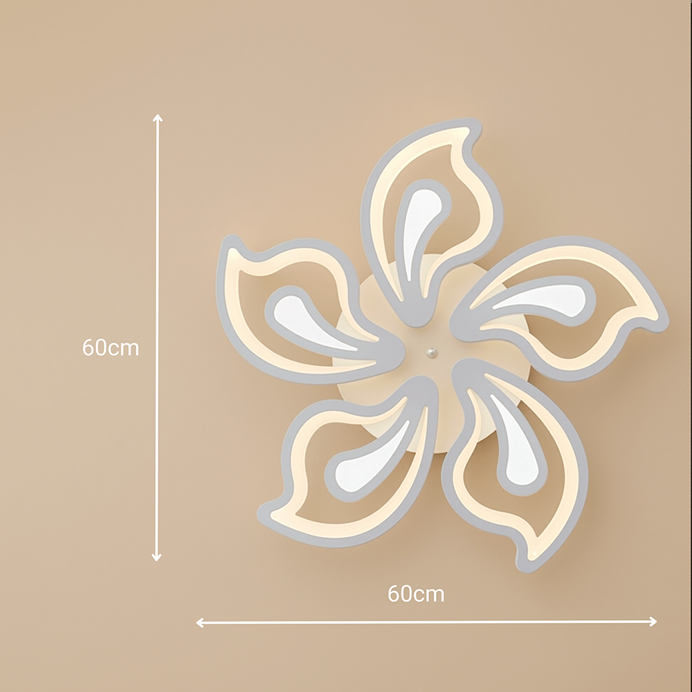 Lustra LED cu telecomanda GLORIOSA 95W, 5 Petale, lumina Rece/Calda/Neutra, Dimabila, Alb, imaginea 7