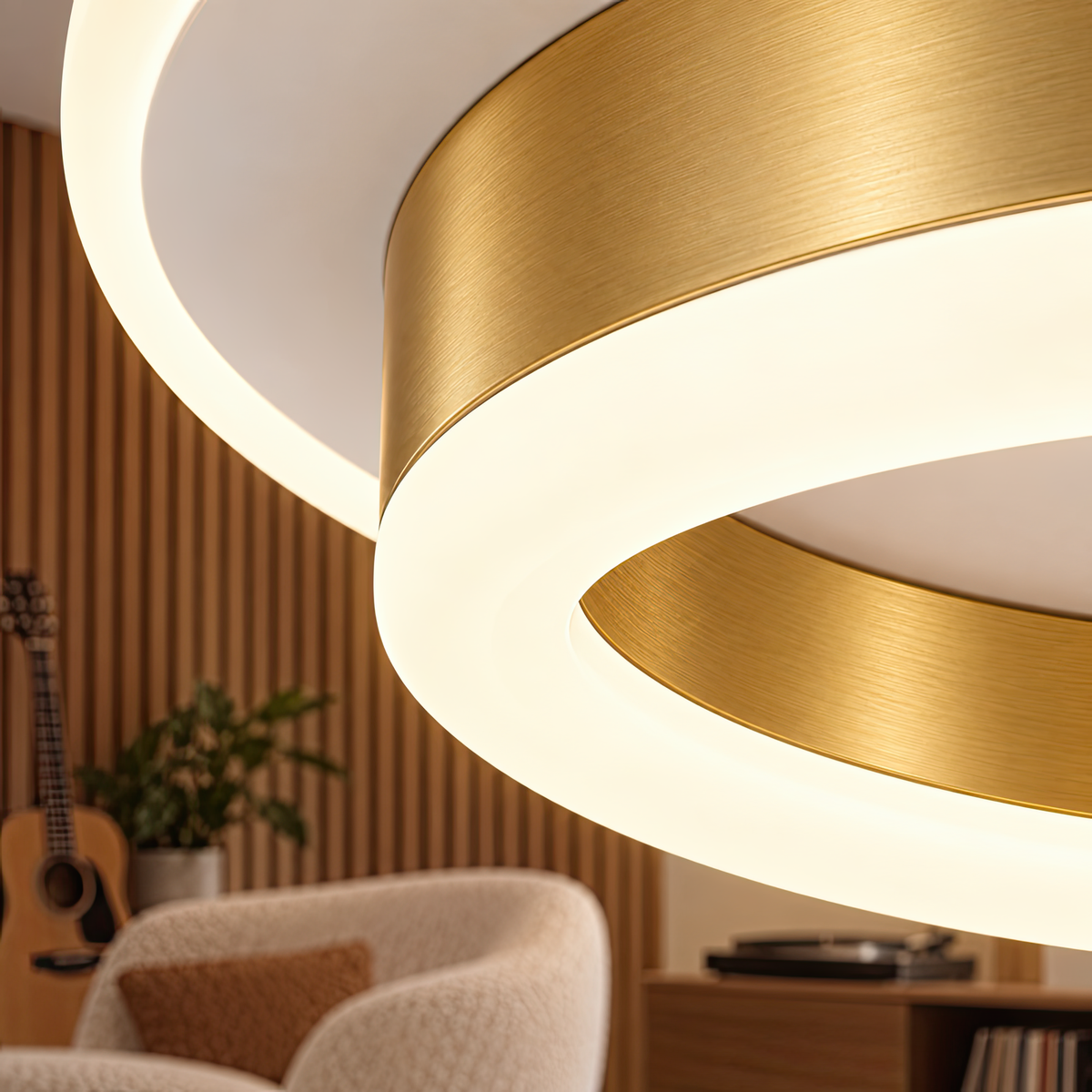 Lustra LED SOLENA ROTONDA 21W, Diametru 20cm, lumina Rece/Calda/Neutra, Alb Auriu, imaginea 6