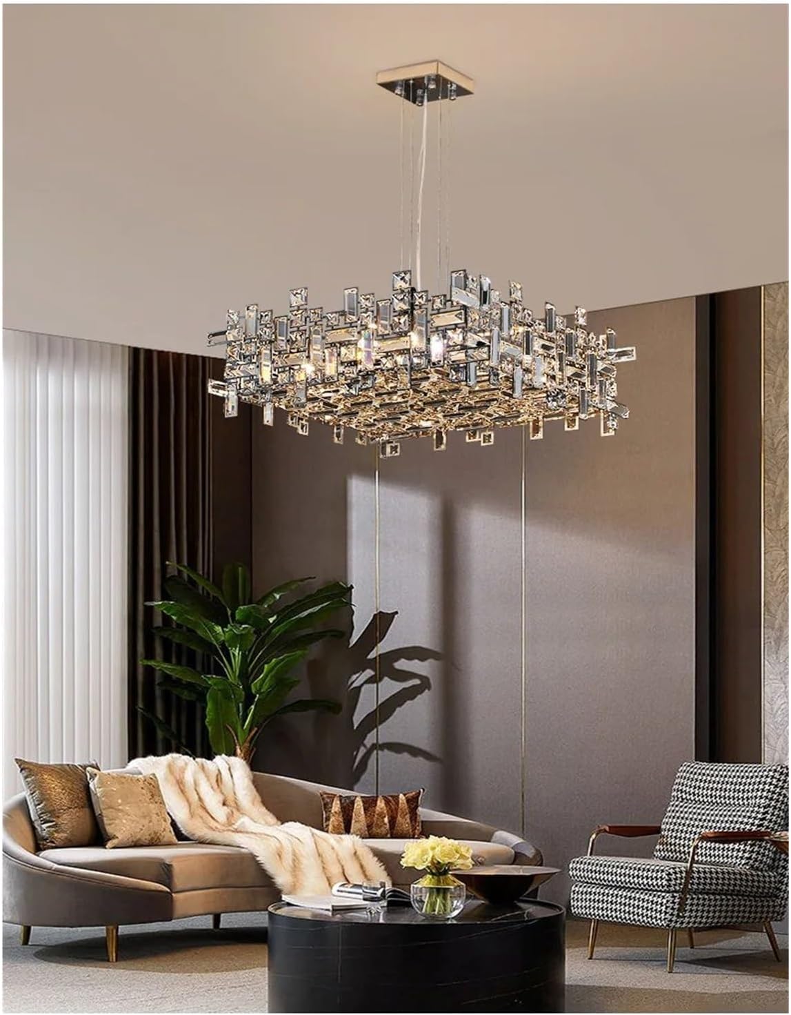 Candelabru Cristal NEXORA Eleganza, 10xE14, Diametru 50cm, Auriu Lucios, Inaltime Reglabila, Design Elegant