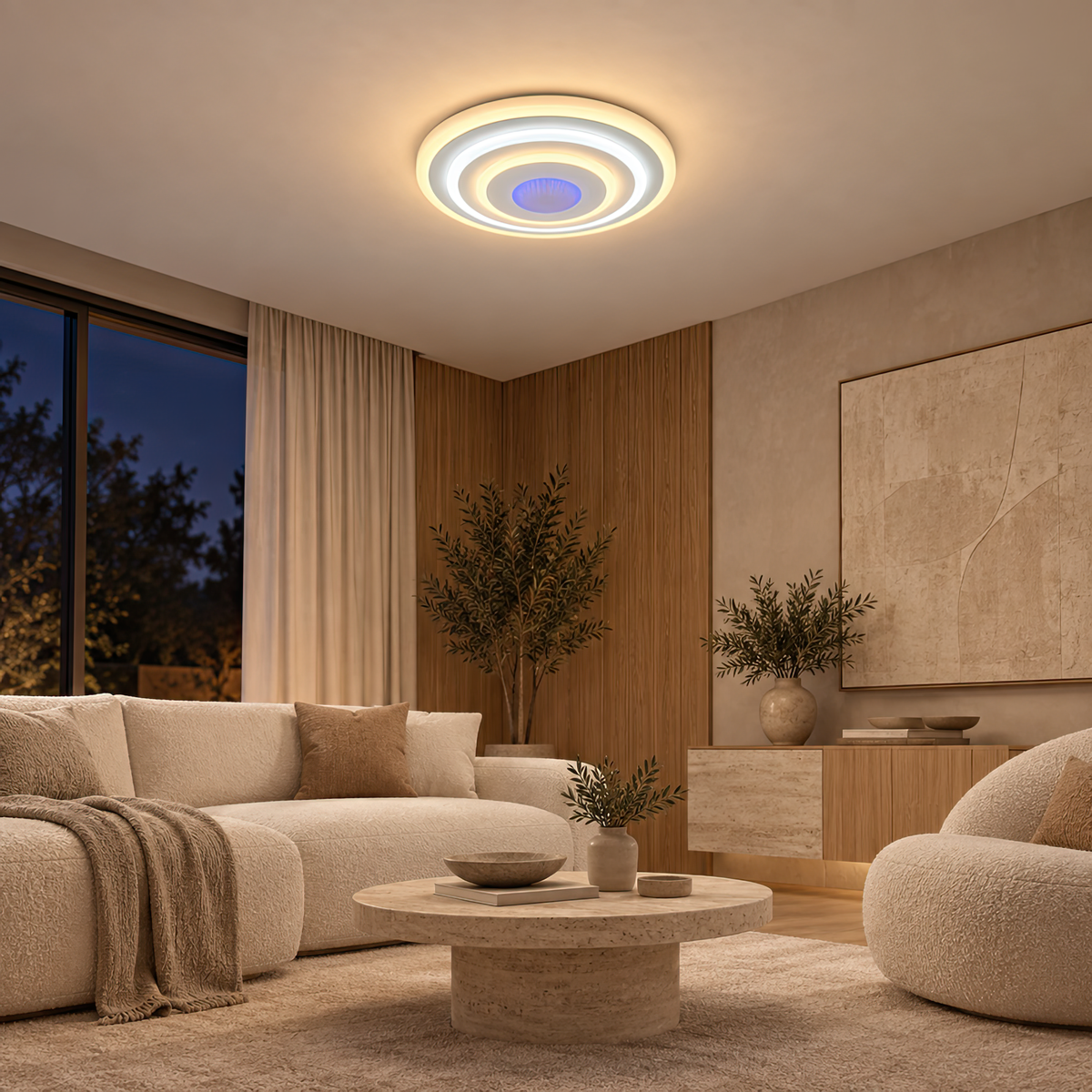 Lustra LED NIVARA 3D 20W, Diametru 30cm, lumina Rece/Calda/Neutra, Alb, imaginea 7