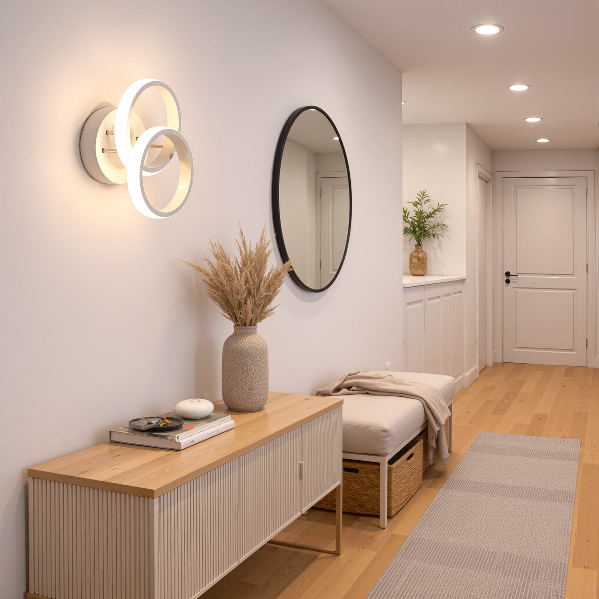 Lustra LED VERTEX CIRCULA 21W, 2 Cercuri, Rame Metalice, lumina Rece/Calda/Neutra, Alb, imaginea 9