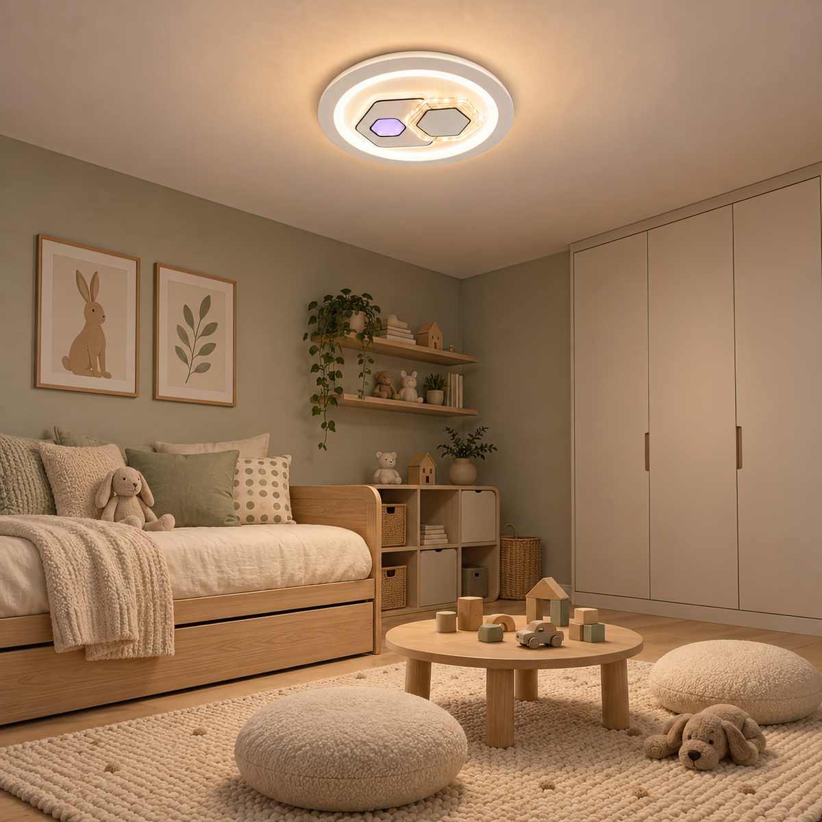 Lustra LED KATHLEEN RGB 16W, lumina Calda/Neutra, Alb, imaginea 7