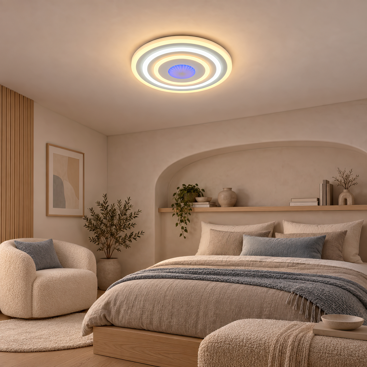 Lustra LED NIVARA 3D 20W, Diametru 30cm, lumina Rece/Calda/Neutra, Alb, imaginea 8