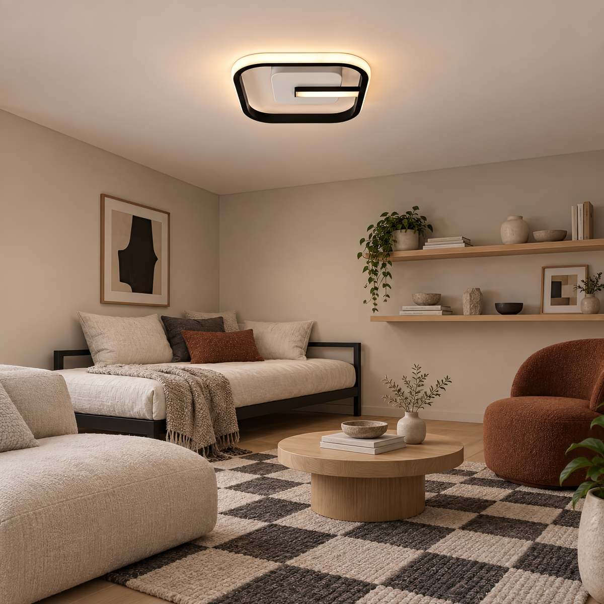 Lustra LED VICTORIA 19W, Patrata, lumina Rece/Calda/Neutra, Negru, Alb, imaginea 9