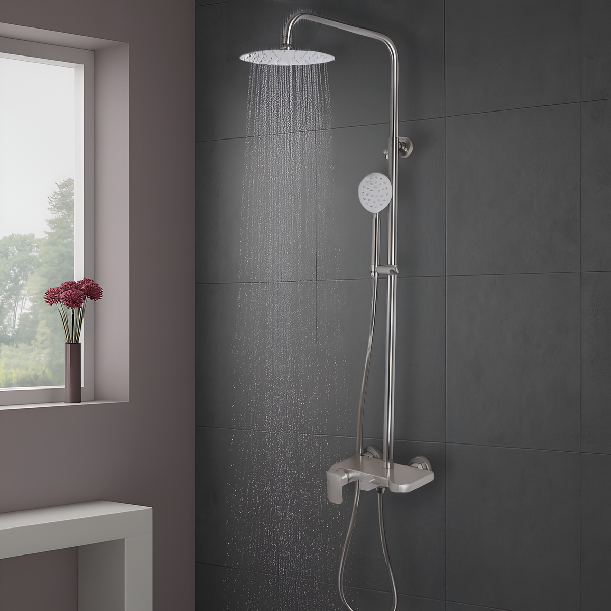 Coloana Dus, Inox SUS304, Satinat, N/LY001, imaginea 1