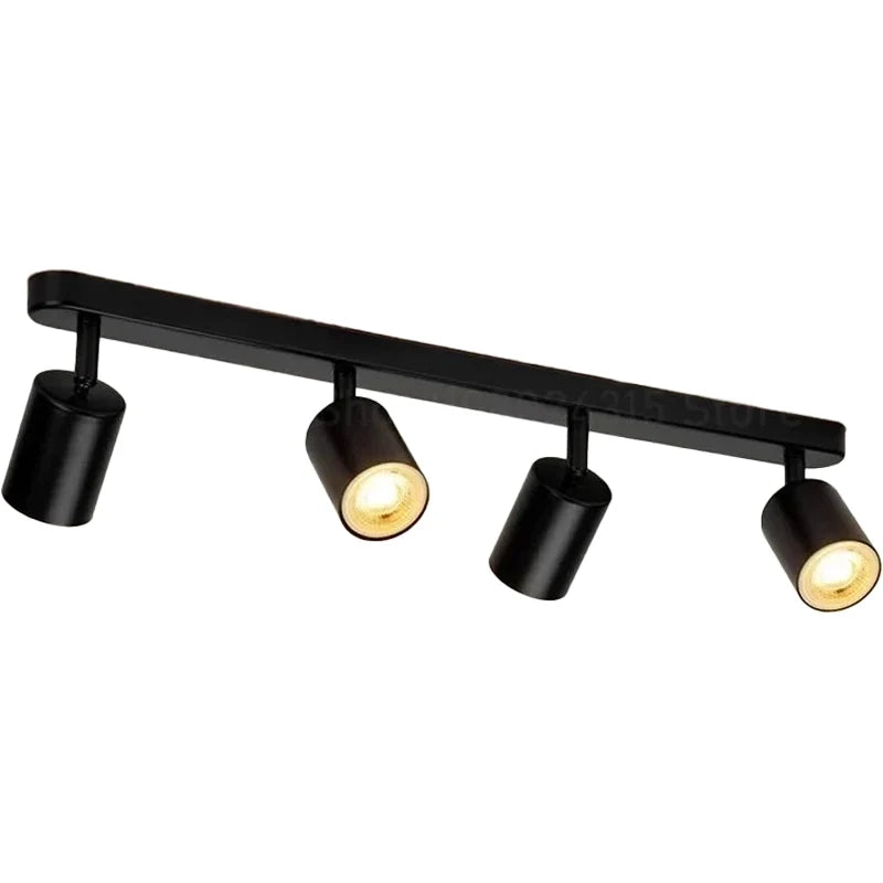 Lustra Clasica Moderna, Joom cu Proiector Liniar, 4XGU10, Metal, Negru, Becuri Neincluse