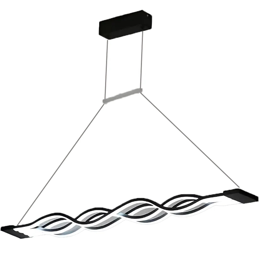 Lustra LED suspendata cu telecomanda WAVE 89W, Liniara, lumina Rece/Calda/Neutra, Dimabila, Negru, Inaltime Reglabila, imaginea 5