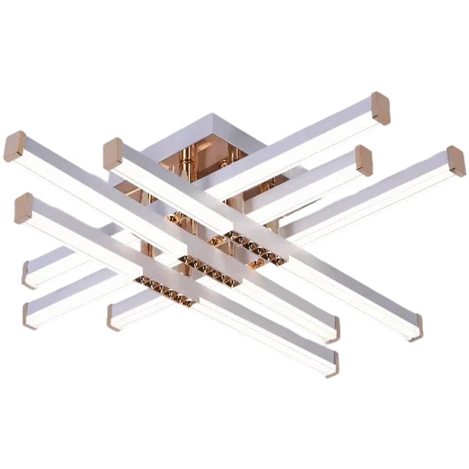 Lustra LED cu Telecomanda AXIAL, 83W, 6 Elemente, Lumina Rece/Clada/Neutra, Dimabila, Alb