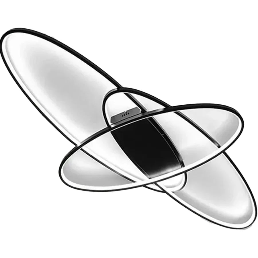 Lustra LED cu telecomanda ORBITA 74W, 3 Elemente, Ovala, lumina Rece/Calda/Neutra, Dimabila, Negru, imaginea 6