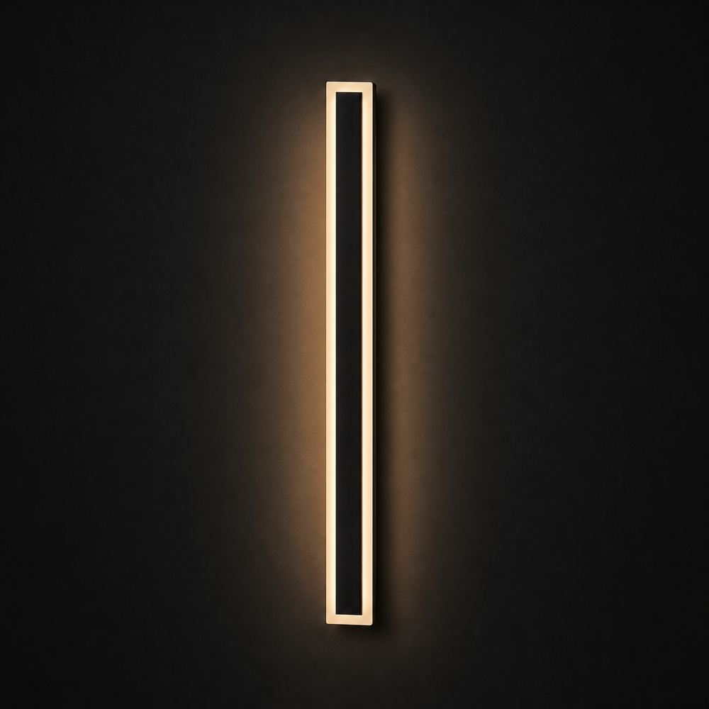 Aplica LED de Exterior Mack, Lungime 90cm, 10W, IP65, Metal, Liniar, Negru