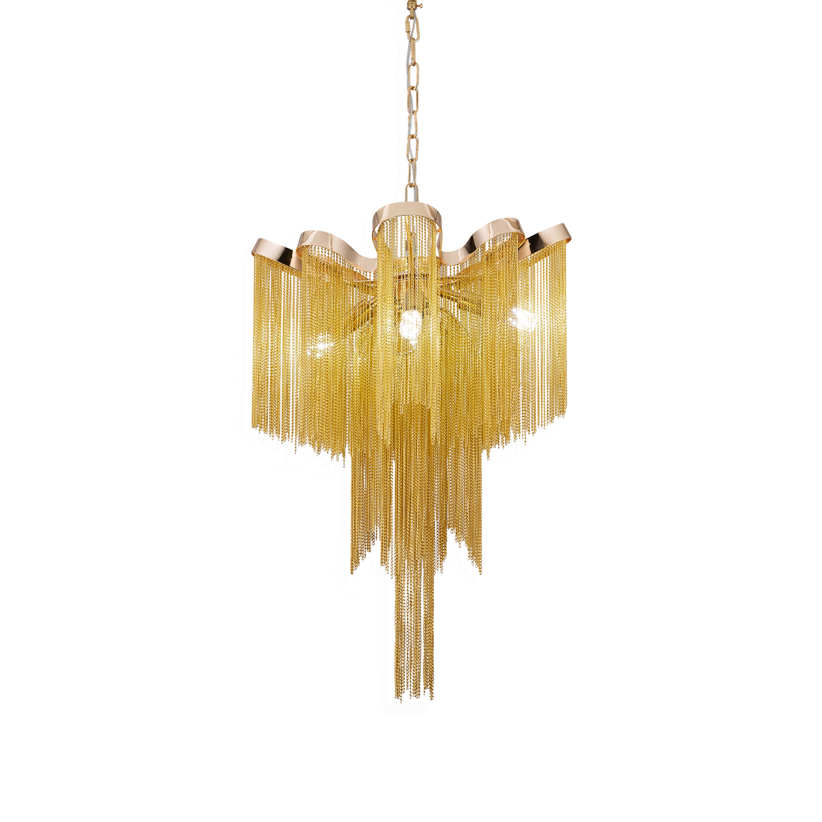 Candelabru Aurora, 4xE14, Diametru 43 cm, Inaltime 68 cm, Auriu, Metal