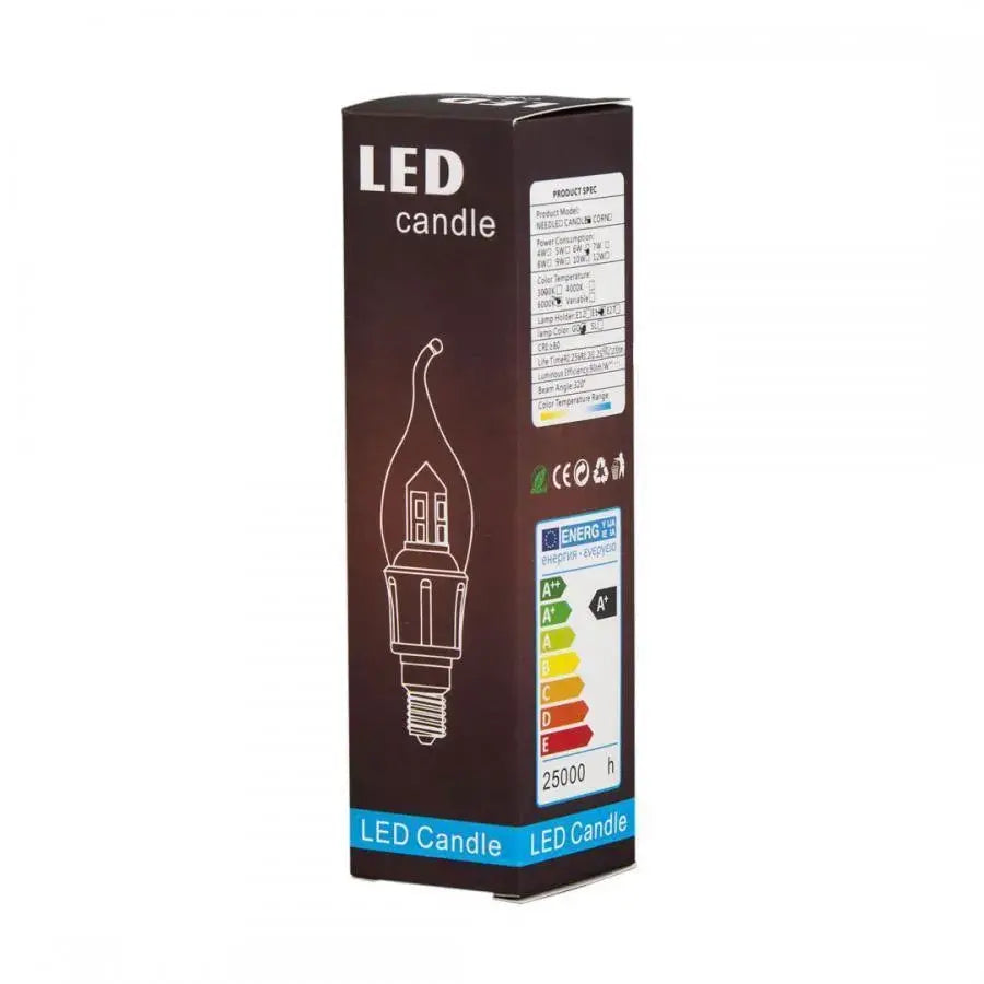 Bec LED E14 Lumanare, 9W, Lumina Rece, 6000K, Auriu, imaginea 3