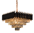 Candelabru Cristal VERSAILLES Nobile 5xE14, Diametru 38cm, Inaltime 35 cm Reglabila, Auriu, Negru, Metal, Cristal