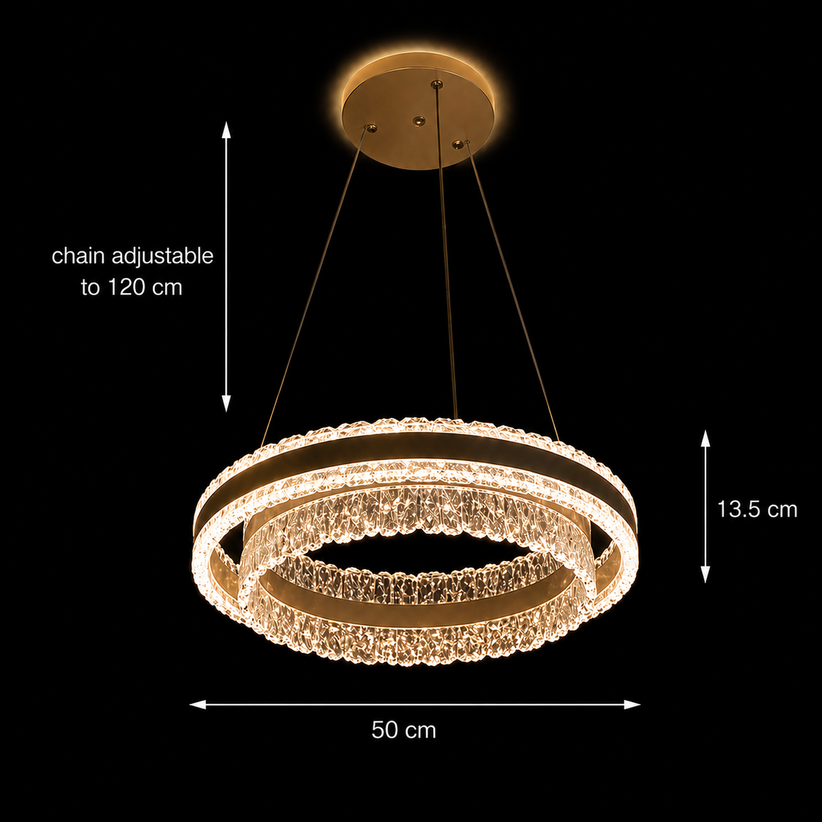 Lustra LED KOSMO cu telecomanda 115W, lumina Rece/Calda/Neutra, Dimabila, Negru