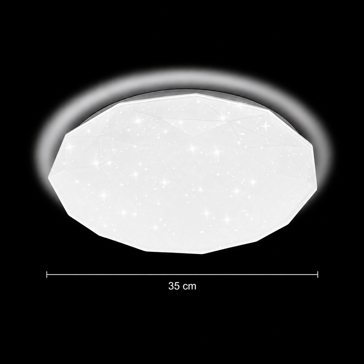 Plafonieră LED Hexagon 35 cm, 32W, 3000K / 4000K / 6000K, Alb, Metal si Acril
