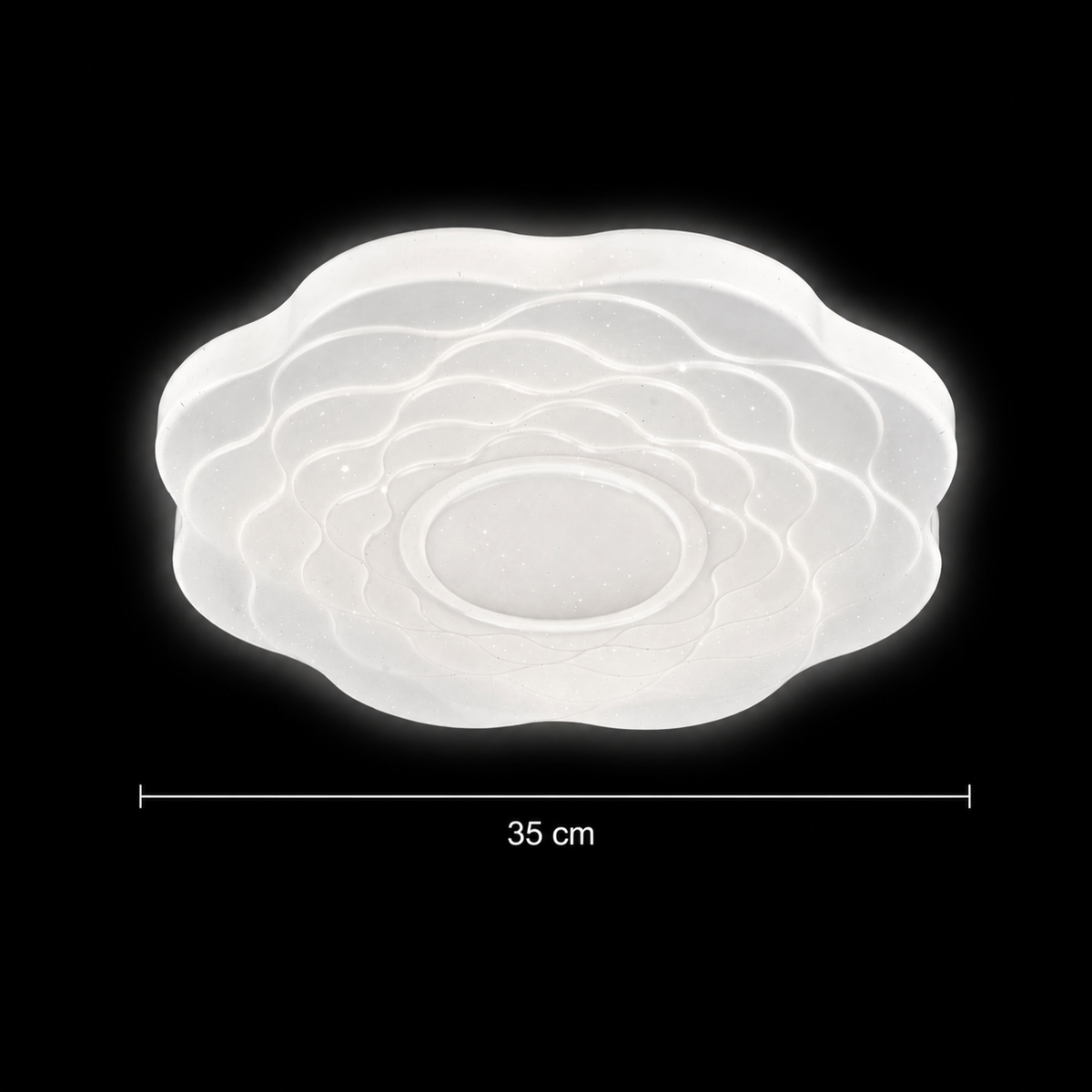 Plafonieră LED Floare 35 cm, 32W, 3000K / 4000K / 6000K, Alb, Metal si Acril, imaginea 4