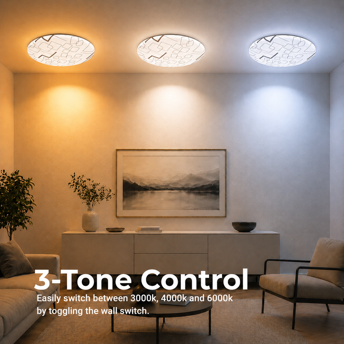 Plafonieră LED 35 cm, 31W, 3000K / 4000K / 6000K, Alb, Metal si Acril PL159/35