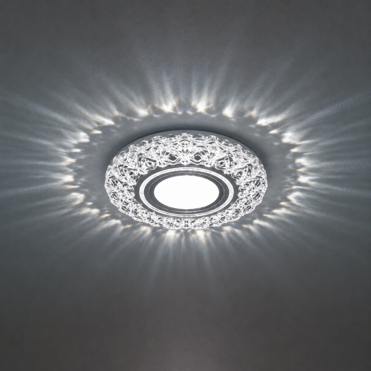 Spot LED ORBITA, 5W, Rotund, Lumina Rece + RGB, Alb, Rasina si Sticla SL686WH