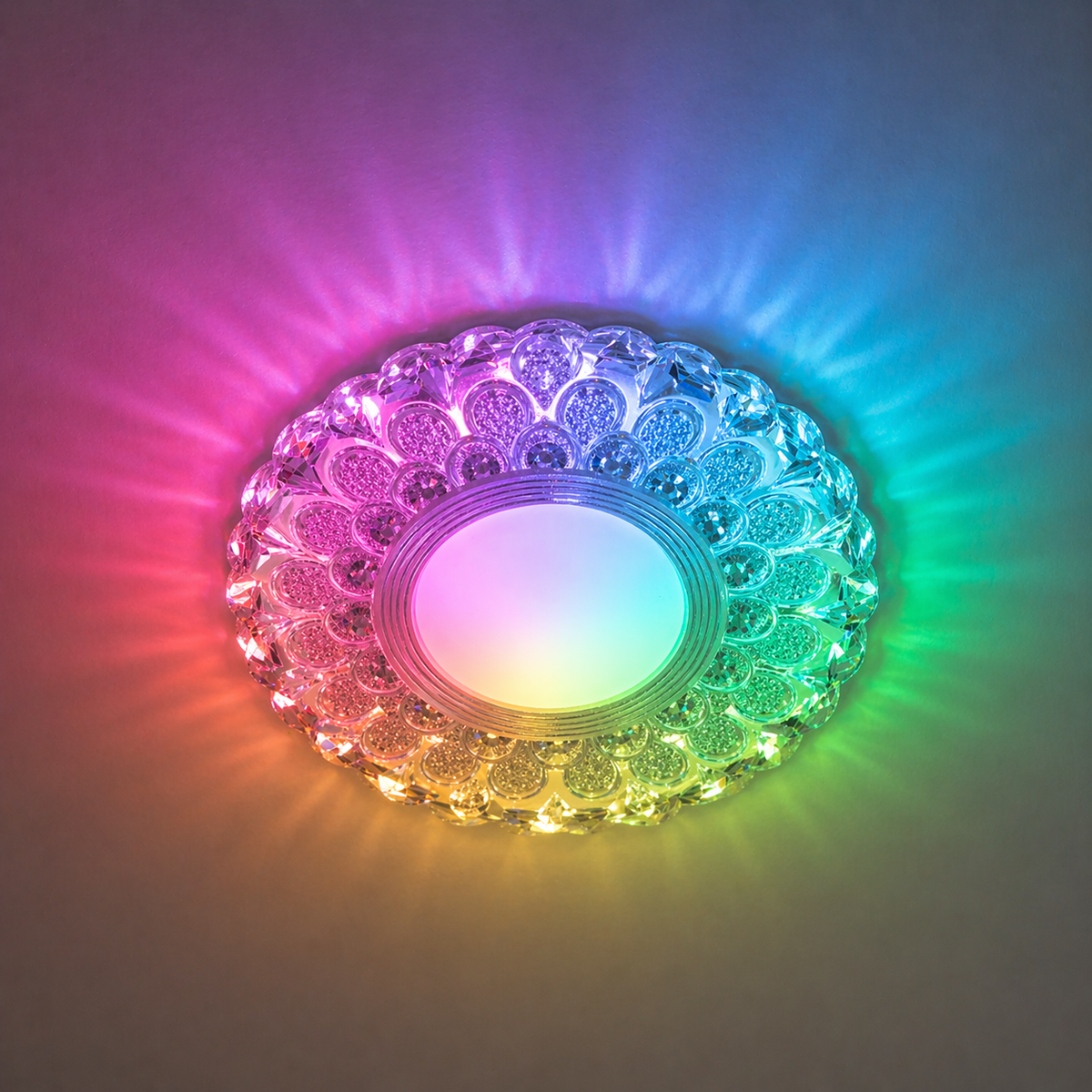 Spot LED ORBITA, 5W, Rotund, Lumina Rece + RGB, Alb, Rasina si Sticla SL303WH