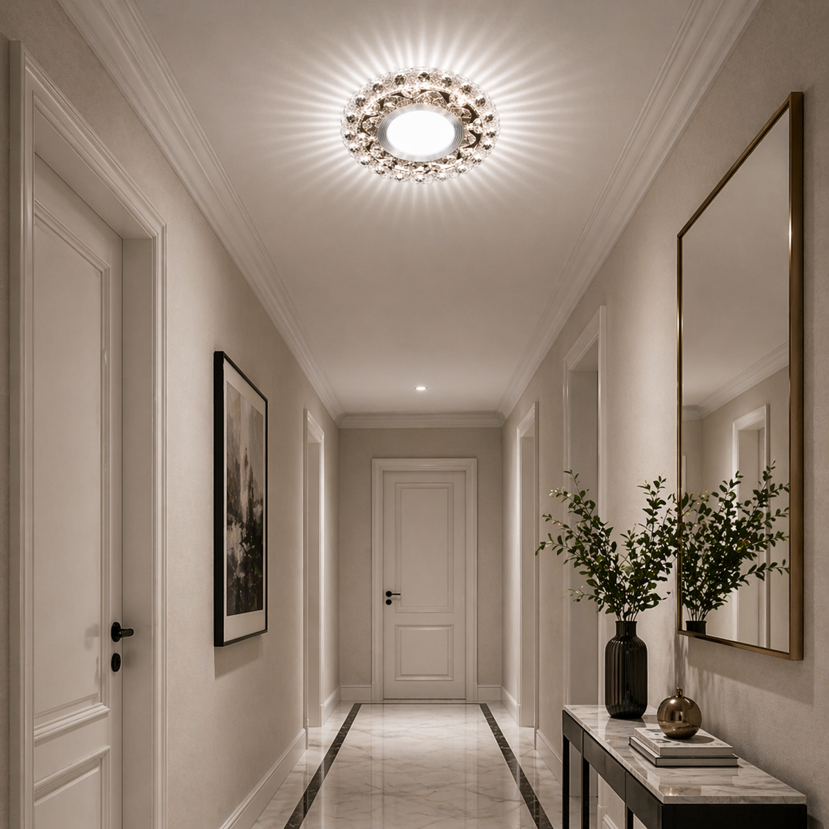 Spot LED ORBITA, 5W, Rotund, Lumina Rece / Calda, Bronz Antichizat, Rasina si Sticla SL304AB
