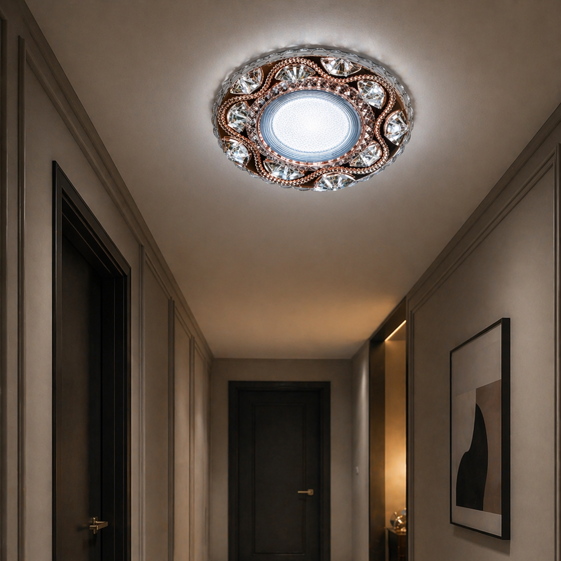 Spot LED ORBITA, 5W, Rotund, Lumina Rece / Calda, Bronz Antichizat, Rasina si Sticla SL682AB