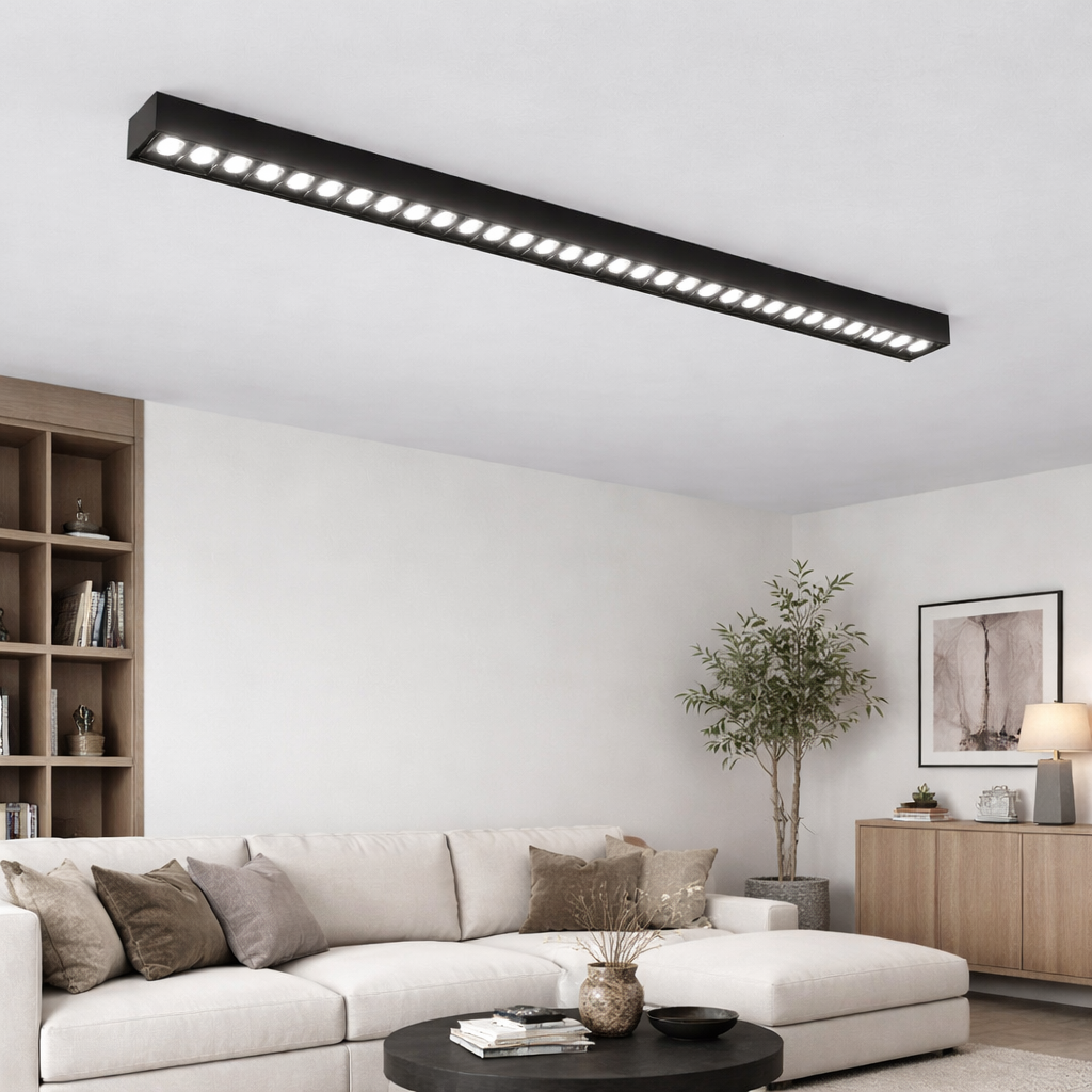 Proiector LED Liniar Aplicat Grilă 30W, Lumina Neutra 4000k, 30 surse, 80 x 3.5 x 6.5 cm