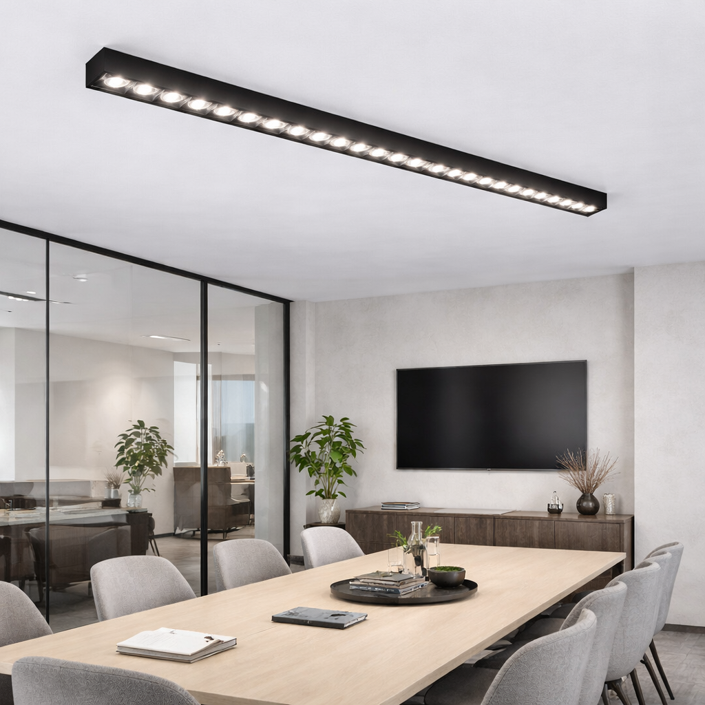 Proiector LED Liniar Aplicat Grilă 72W, Lumina Neutra 4000k, 90 surse, 2.4 metri