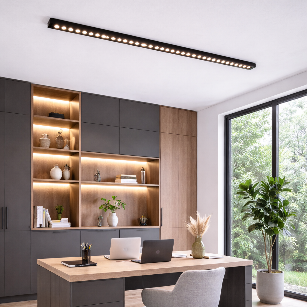 Proiector LED Liniar Aplicat Grilă 35W, Lumina Neutra 4000k, 35 surse, 94x3.5x6.5 cm