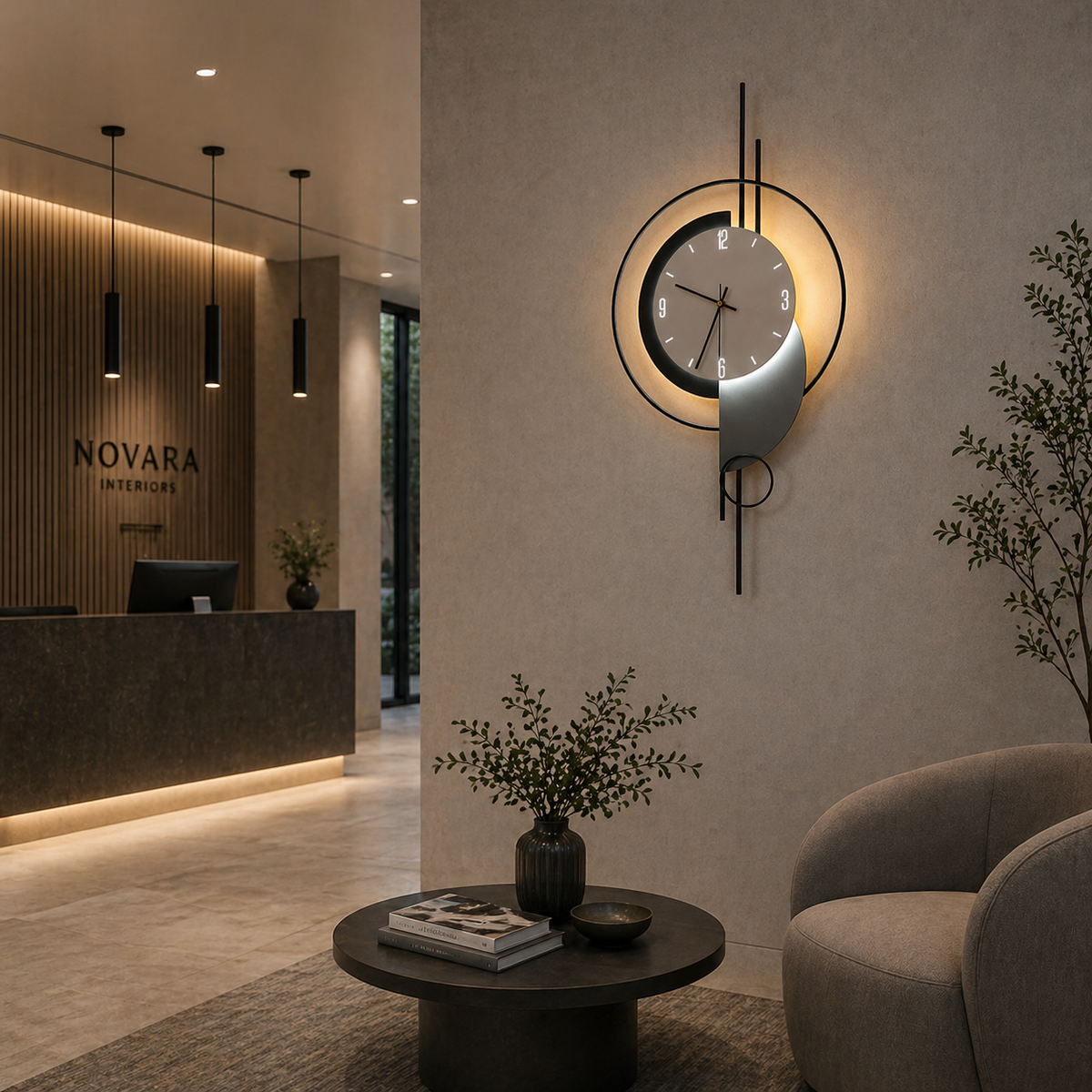 Aplica LED Decorativa ARTY 80x40 cm Lumina Rece/Neutra/Calda Negru
