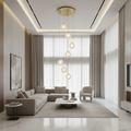 Candelabru Cristal MILLE, 7xG9, Diametru 60cm x Inaltime 340cm, Cristal si Metal, Auriu