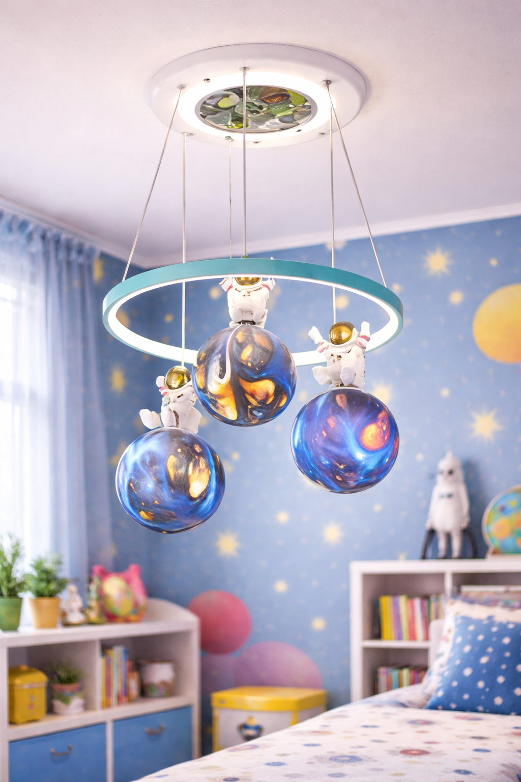 Lustra LED ASTRONAUT 35W, 3xE27, lumina Rece/Calda/Neutra, Alb