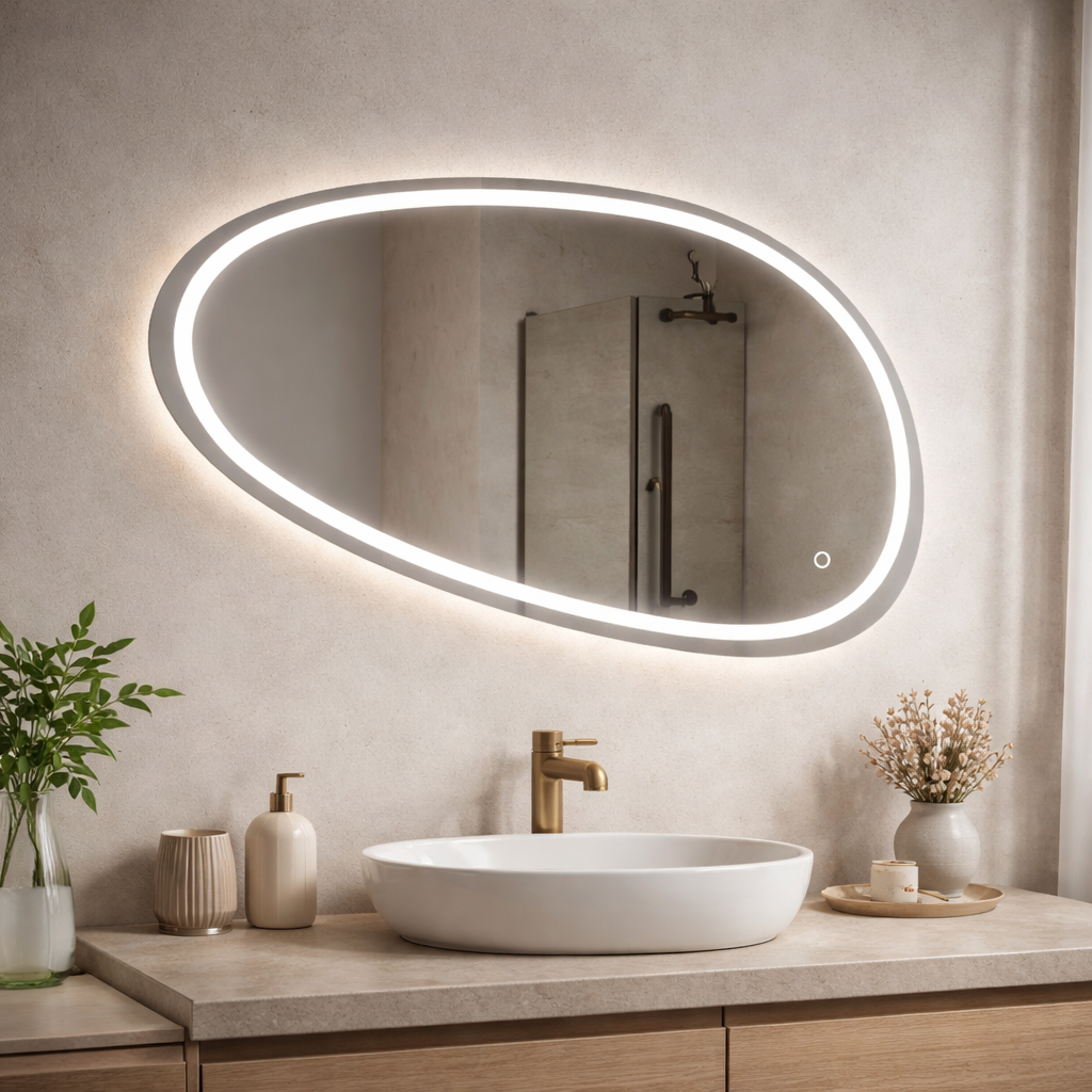 Oglinda LED, 80x45cm, Disegno Touch Marcello, Sistem Dezaburire, Dimabila