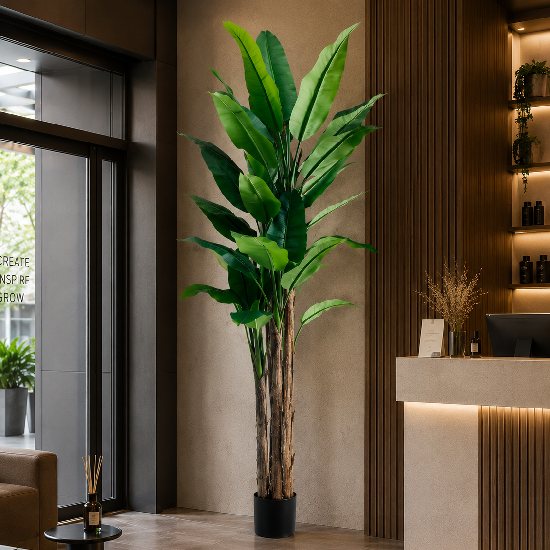 Decorațiune Banana plant, 210 cm, Verde
