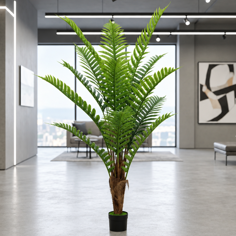 Decoratiune Roystonea Regia, 200 cm, 15 frunze, Verde