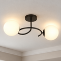Lustra LED si cristal ORBIT, 55cm, 2xE27, Globuri, Negru