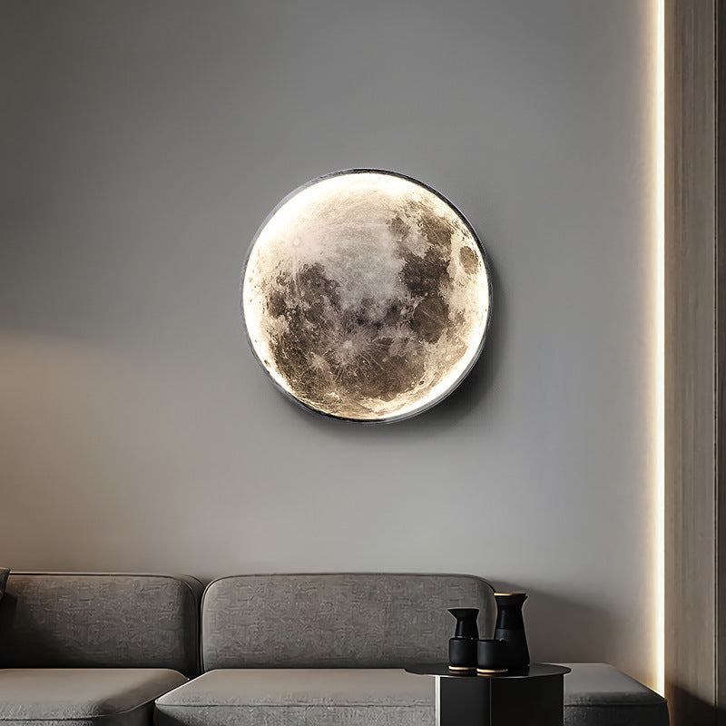 Aplica LED Decorativa cu Telecomanda, Luna 34W Diametru 50CM Lumina Calda Neutra Rece 3000/4000/6000K