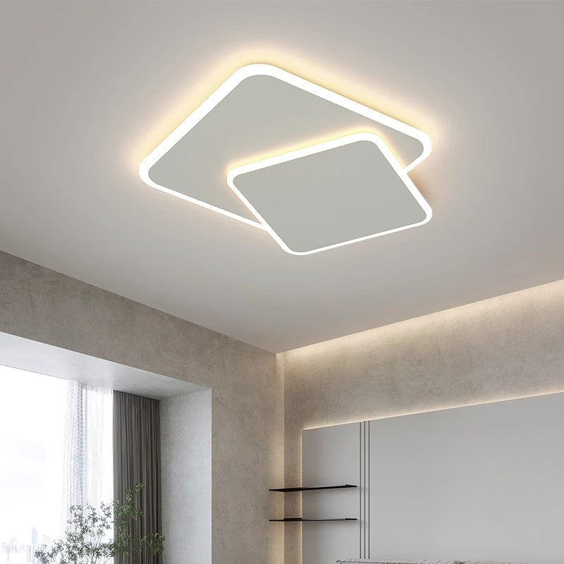 Lustra LED cu telecomanda  FUTURA LUMINA 66W, 2 Patrate, lumina Rece/Calda/Neutra, Dimabila, Alb, imaginea 4