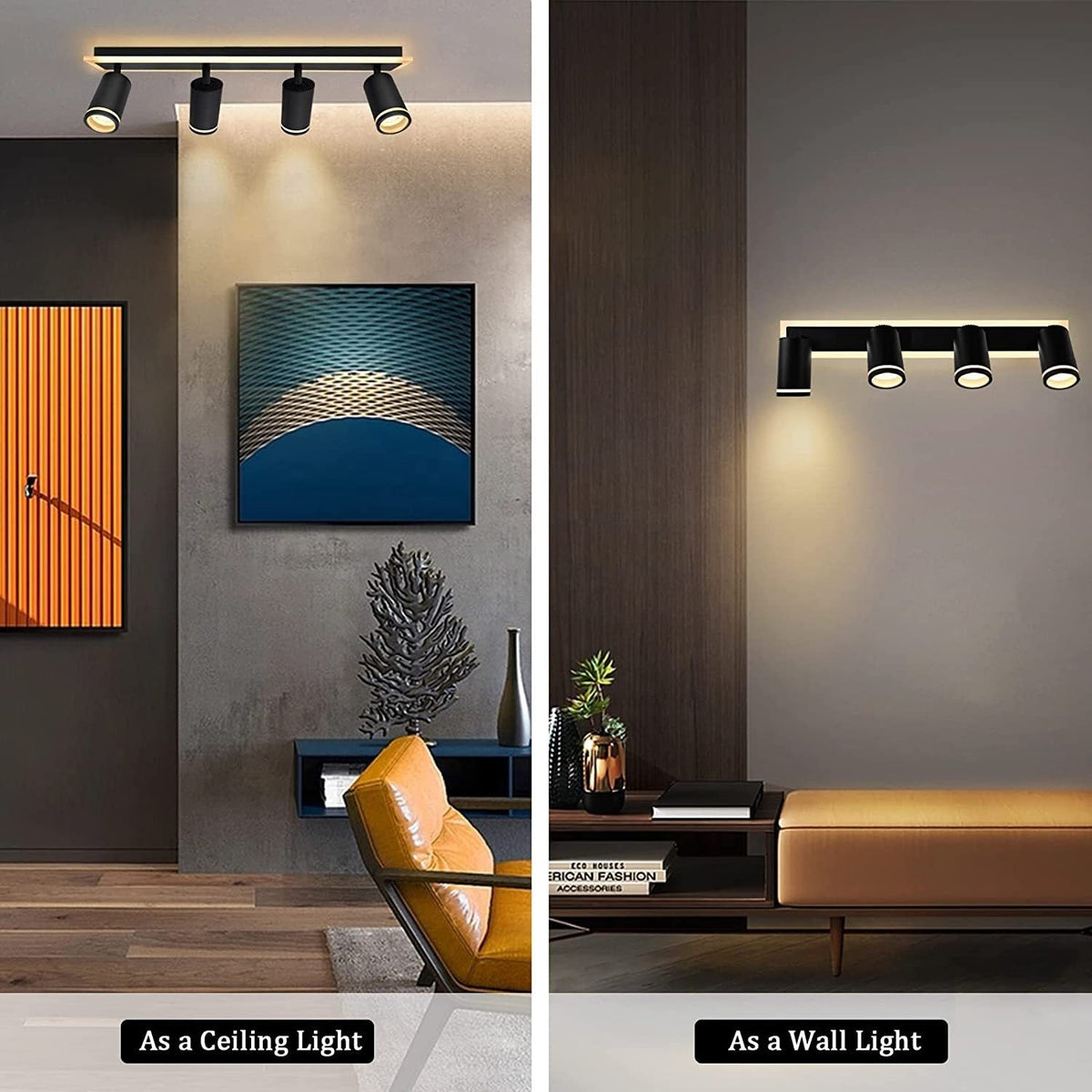 Proiector LED Ellen 46W Lumina Rece/Calda/Neutra Reglabil Acril si Metal Negru