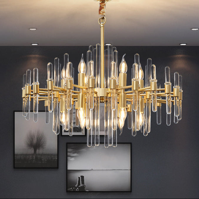 Candelabru Cristal CC850/620GD,10xE14, 62X45cm, Inaltime Reglabila, Auriu Lucios,,Design Elegant, Metal si Cristale