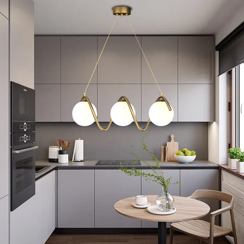 Lustra LOFT Haven, 3x G9, Alb Auriu, Metal, Inaltime Reglabila, Modern, imaginea 1