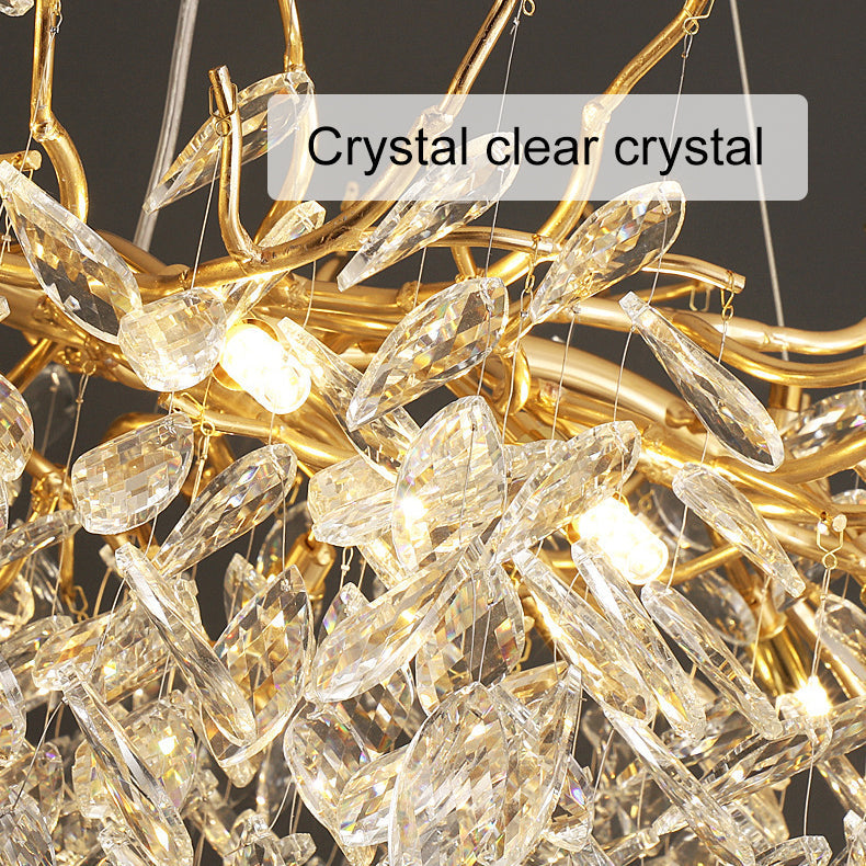 Candelabru Cristal WALTZ Rhapsody, 9x G9, Auriu, 80cm, Inaltime Reglabila, imaginea 3