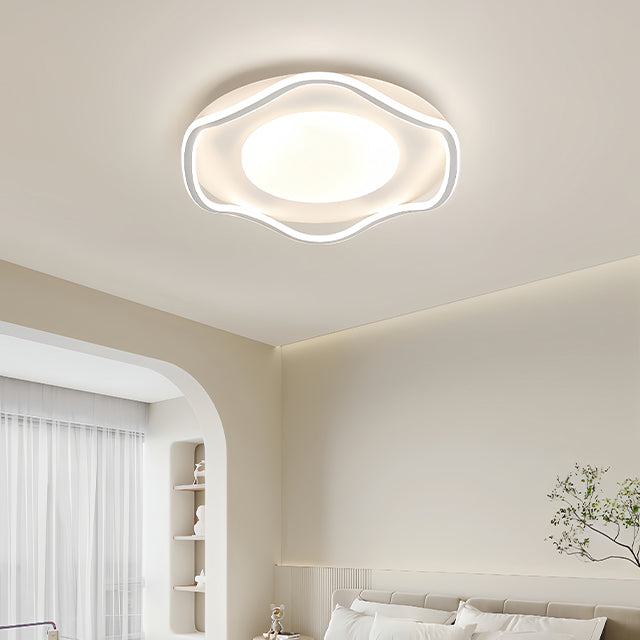 Lustra LED cu telecomanda MODERNO 77W, 2 Cercuri, lumina Rece/Calda/Neutra, Dimabila, Alb, imaginea 2