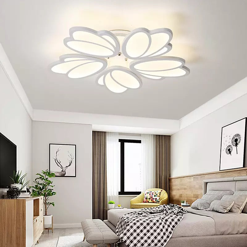 Lustra LED cu telecomanda TULIP 81W, 5 Petale, lumina Rece/Calda/Neutra, Dimabila, Alb, imaginea 6