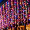 Instalatie de Craciun tip Perdea Luminoasa LED, Lumina Multicolora, 1000 x 50cm, 200 LED-uri, IP44