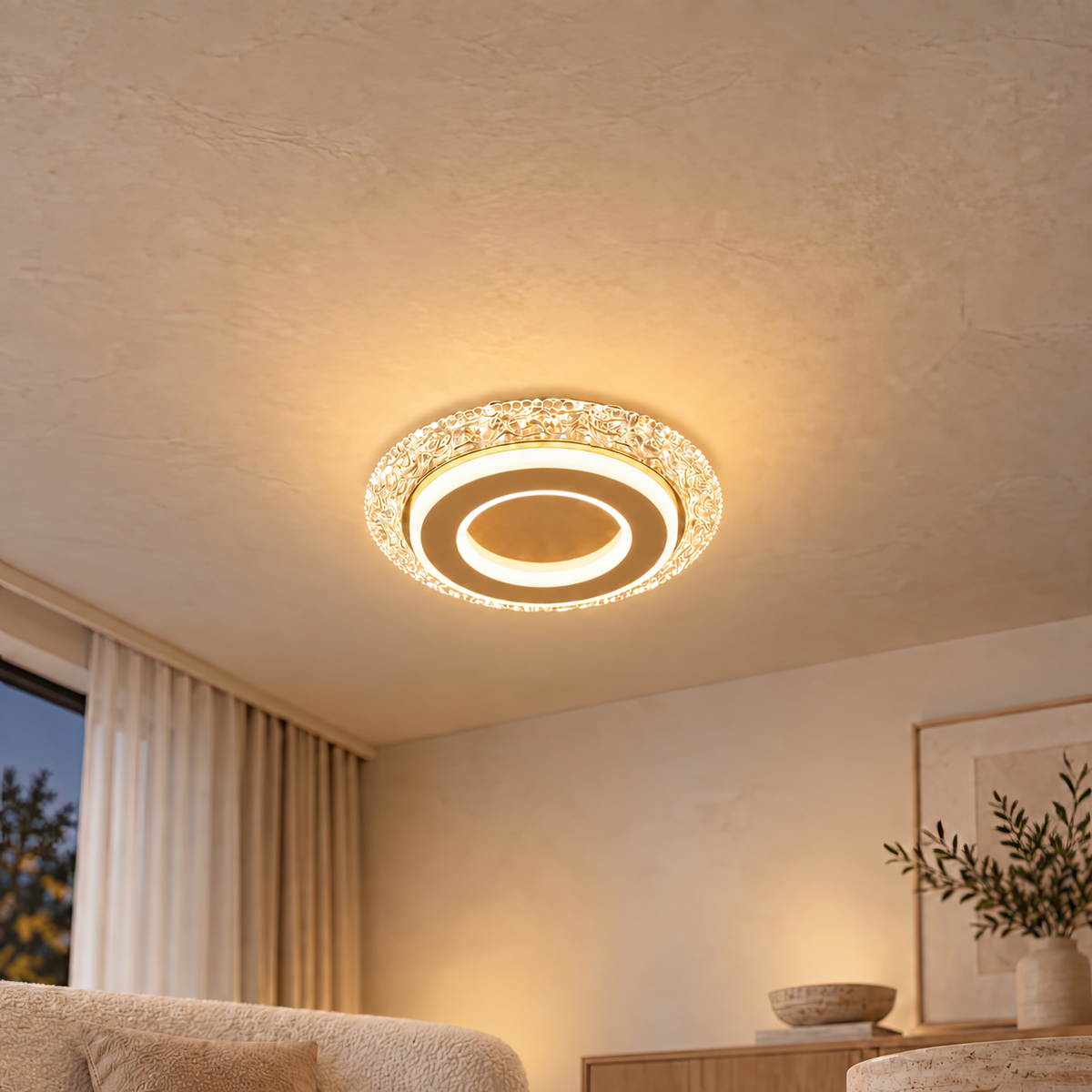 Lustra LED AGOL Petito, 29W, Diametru 20cm, Lumina Calda/Neutra/Rece, Auriu, Metal si Acril
