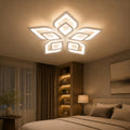 Lustra LED cu telecomanda DALIA 96W, 5 Petale, lumina Rece/Calda/Neutra, Dimabila, Alb
